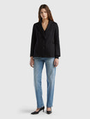 Basic Spring Jersey Blazer - Black