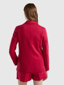 Basic Spring Jersey Blazer - Raspberry