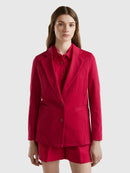 Basic Spring Jersey Blazer - Raspberry