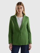 Basic Spring Jersey Blazer - Green
