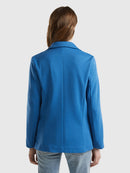 Basic Spring Jersey Blazer - Blue