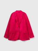 Linen Blazer - Raspberry