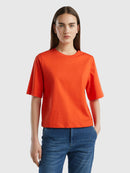 Basic Round Neck T-Shirt - Orange