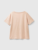 Basic Slub Cotton V Neck T-Shirt - Blush