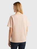 Basic Slub Cotton V Neck T-Shirt - Blush