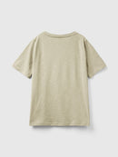 Basic Slub Cotton V Neck T-Shirt - Khaki