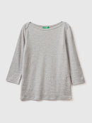 Basic Boat Neck T-Shirt - Grey