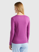 Plain Long Sleeve Tee - Purple