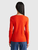 Plain Long Sleeve Tee - Orange