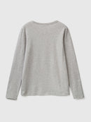 Plain Long Sleeve Tee - Grey
