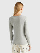Plain Long Sleeve Tee - Grey