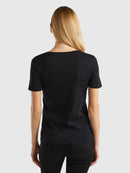 V Neck T-Shirt - Black