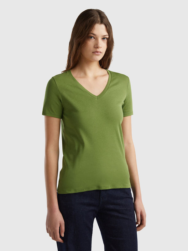 V Neck T-Shirt - Green