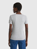 V Neck T-Shirt - Grey