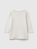 Boat Neck Stripe LS T-Shirt - Sand