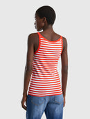 Basic Tank Top - Orange/white