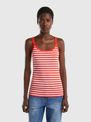 Basic Tank Top - Orange/white