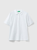 Organic Cotton Pique Polo Shirt - White