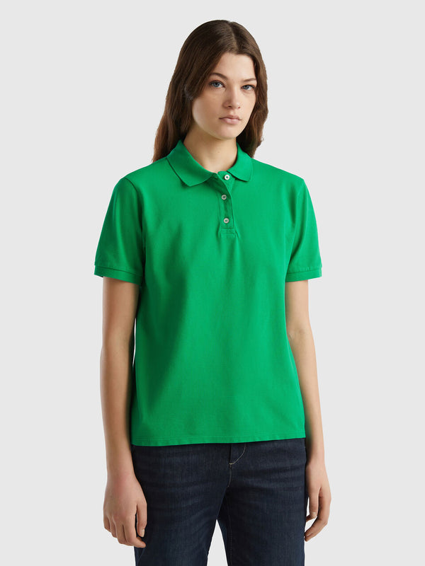 Organic Cotton Pique Polo Shirt - Green