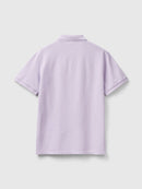 Organic Cotton Pique Polo Shirt - Lilac