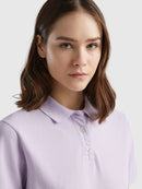 Organic Cotton Pique Polo Shirt - Lilac