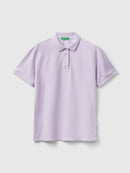 Organic Cotton Pique Polo Shirt - Lilac