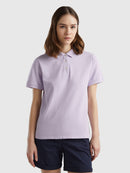 Organic Cotton Pique Polo Shirt - Lilac