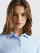Organic Cotton Pique Polo Shirt - Sky