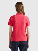 Organic Cotton Pique Polo Shirt - Cerise