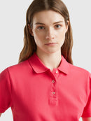 Organic Cotton Pique Polo Shirt - Cerise