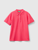 Organic Cotton Pique Polo Shirt - Cerise