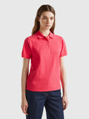 Organic Cotton Pique Polo Shirt - Cerise