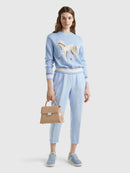 Funizone Linen Crop Trousers - Sky