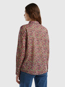 Long Sleeve Print Blouse - Pink