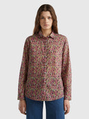 Long Sleeve Print Blouse - Pink