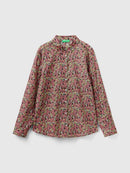 Long Sleeve Print Blouse - Pink