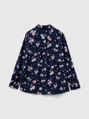 All Over Print Shirt - Navy/lilac