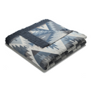 Cotton Rich Ikat Diamond Throw 140 X 180CM - Blue