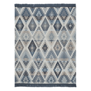 Cotton Rich Ikat Diamond Throw 140 X 180CM - Blue