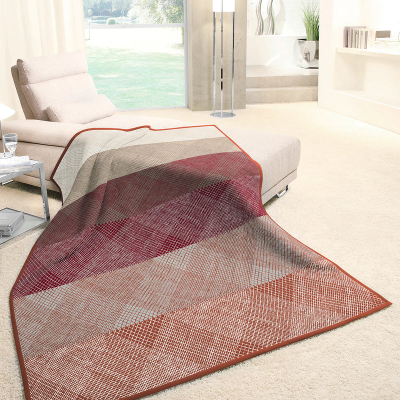 Cotton Rich Cross Hatch Burnt Orange Throw - 140x180