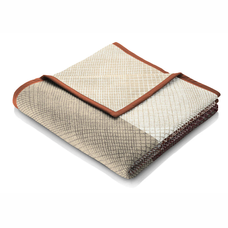 Cotton Rich Cross Hatch Burnt Orange Throw - 140x180