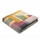 Cotton Rich Multi-Coloured Check Panel Throw - 140x180