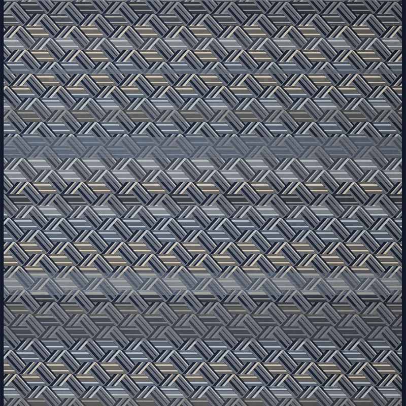 Cotton Rich Throw 140 x 180cm - Parquet Blue