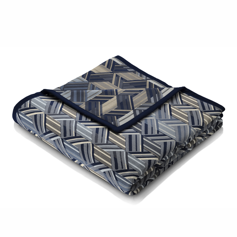 Cotton Rich Throw 140 x 180cm - Parquet Blue
