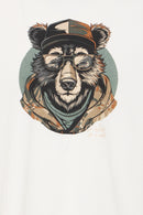 Kiam Front Print T-Shirt - Snow White