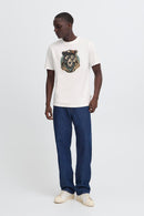 Kiam Front Print T-Shirt - Snow White