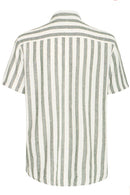 Aban Stripe Shirt - Duck Green