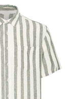 Aban Stripe Shirt - Duck Green