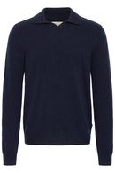 Branko Splint Long Sleeve Polo Pullover - Salute Melange