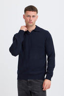 Branko Splint Long Sleeve Polo Pullover - Salute Melange